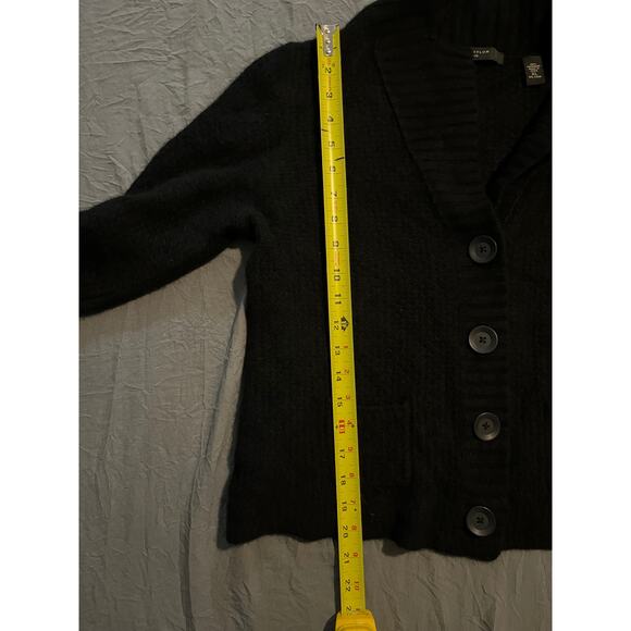Lord & Taylor 100% Two-Ply Cashmere Cardigan Sweater Black XL Soft - Picture 7 of 7
